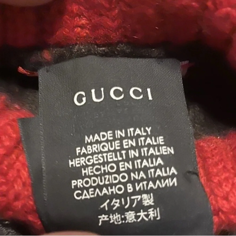 $1280 Gucci Women’s Lambskin Leather/Cashmere Gloves 8.5